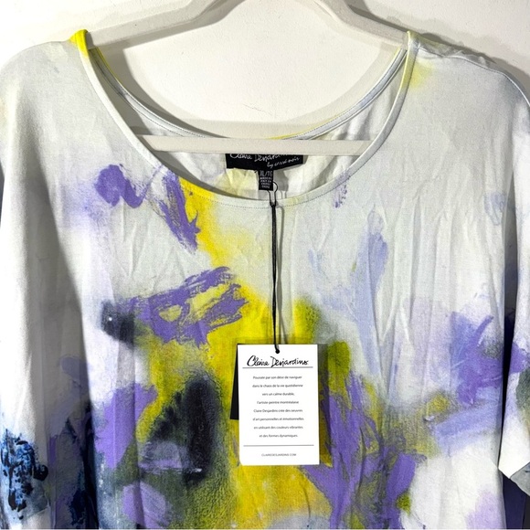 Claire Desjardins Floral Tunic Top Dolman Sleeves NWT - Picture 2 of 11